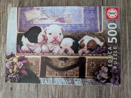 Educa Puzzle "Welpen im Koffer" 500 Teile