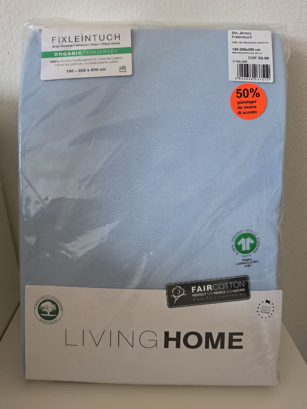 Bettwäsche: Fixleintuch Hellblau – Neu und originalverpackt aus Lausen von LuBo456