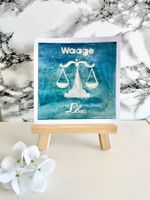 Handgemachte Geburtstagskarte Waage silber