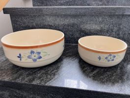 Jugendstil Steingut Schüsseln Schablonentechnik Schalen