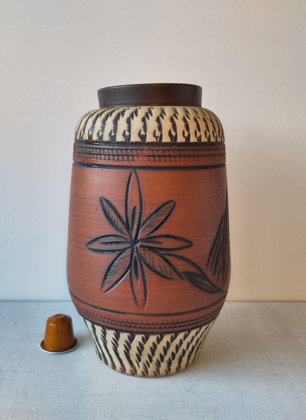 Vasi & Recipienti: Vintage DECORA Keramik Vase Sgrafitto Muster – Usato da Pfäffikon ZH venduto da rabali