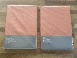 2 Voile Vorhänge rosa 135x245cm neu