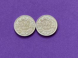 1/2 Fr. 1944 und 1945 sehr schön