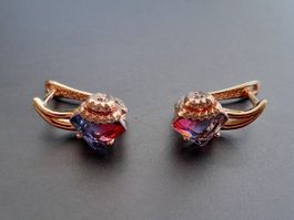 Ohrringe mit Zirkonia, vergoldet 585, 3.2g