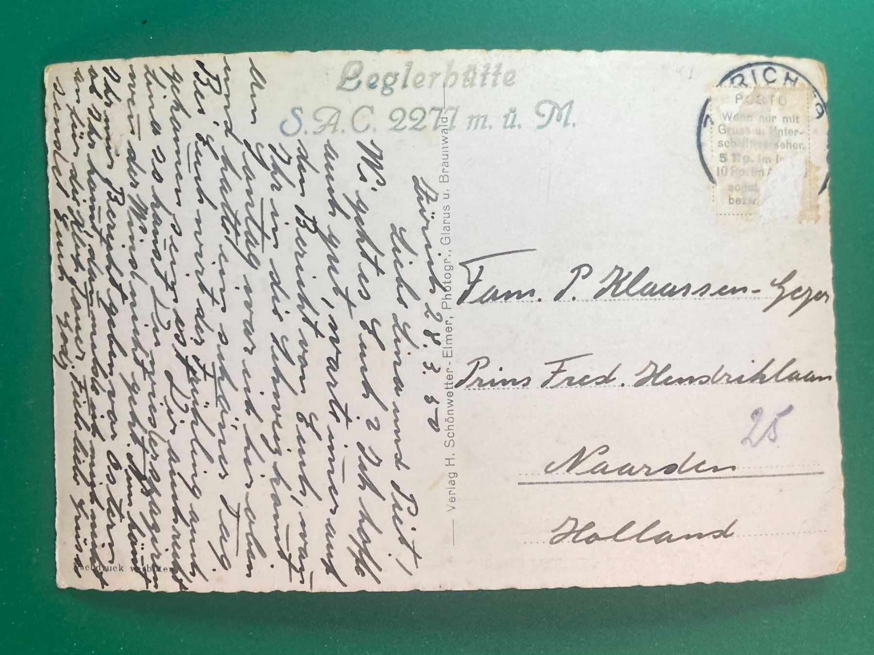 Cartoline postali: Leglerhütte mit Tödi und Clariden – Usato da Steg VS venduto da _vinci_ 1