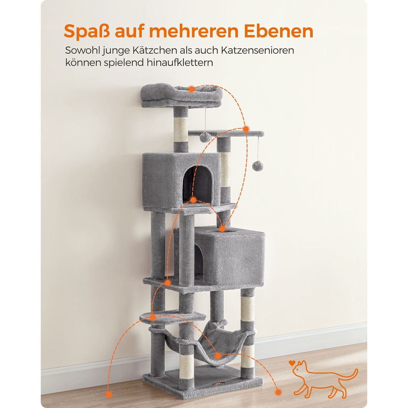 Katzenbaum - Kratzbaum: Kratzbaum 155cm Katzenbaum Höhlen Hängematte MODERNO – Neu (gemäss Beschreibung) aus Lachen SZ von MAMORU-MOEBEL 3