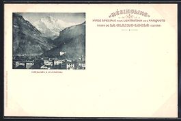 AK Interlaken, Stadtansicht mit Jungfrau