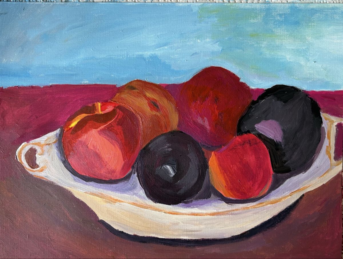 Gemälde: Stillleben Gemälde mit Früchten, original Acrylgemälde – Neu und originalverpackt aus Niederglatt ZH von Sils-Maria