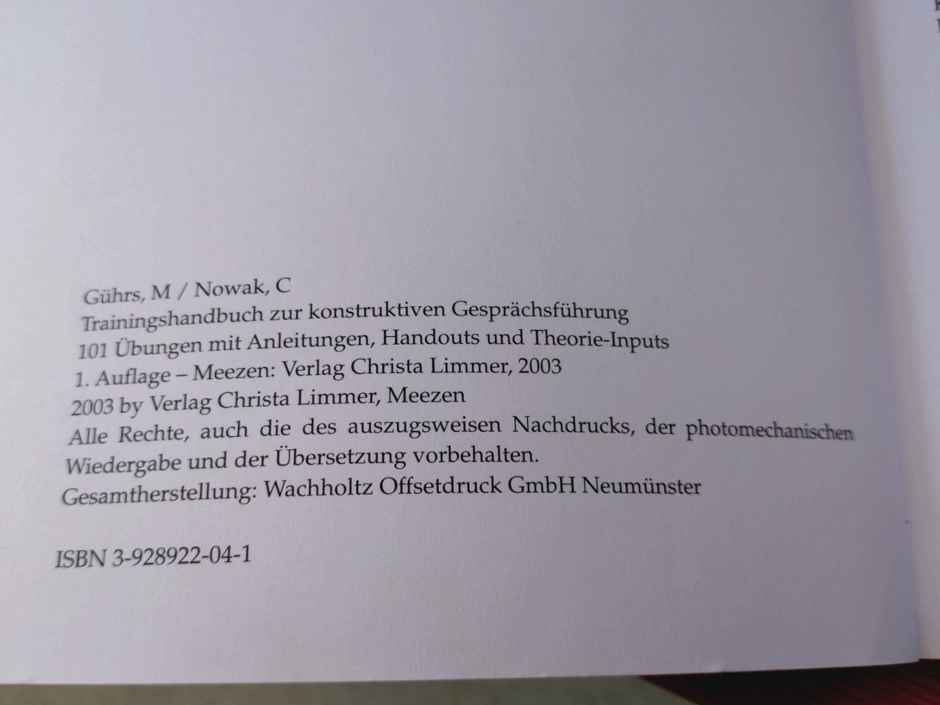 Livres: Das konstruktive Gespräch & Trainingshandbuch, Gührs/Nowak – D'occasion à Uster par Junipa 3