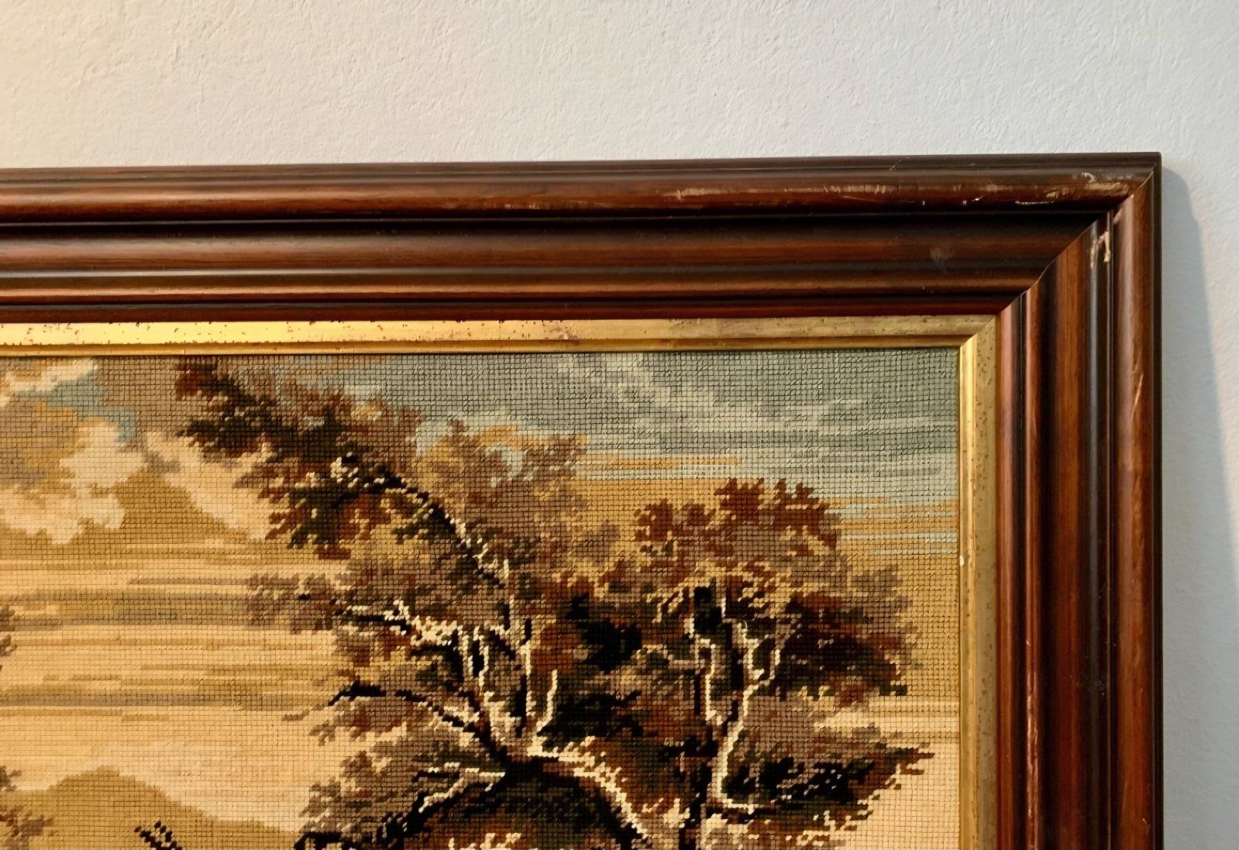 Gemälde: Grosses Gobelin Gemälde / Stickbild romantische Landschaft – Gebraucht aus Riedikon von Winter21. 4