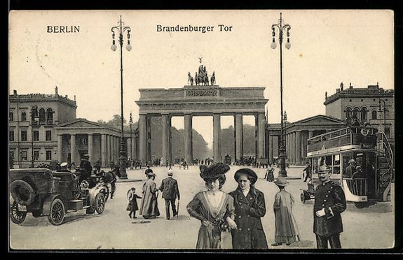 Cartoline postali: Berlin, Blick auf das Brandenburger Tor, – Usato da Berlin venduto da bartko-reher