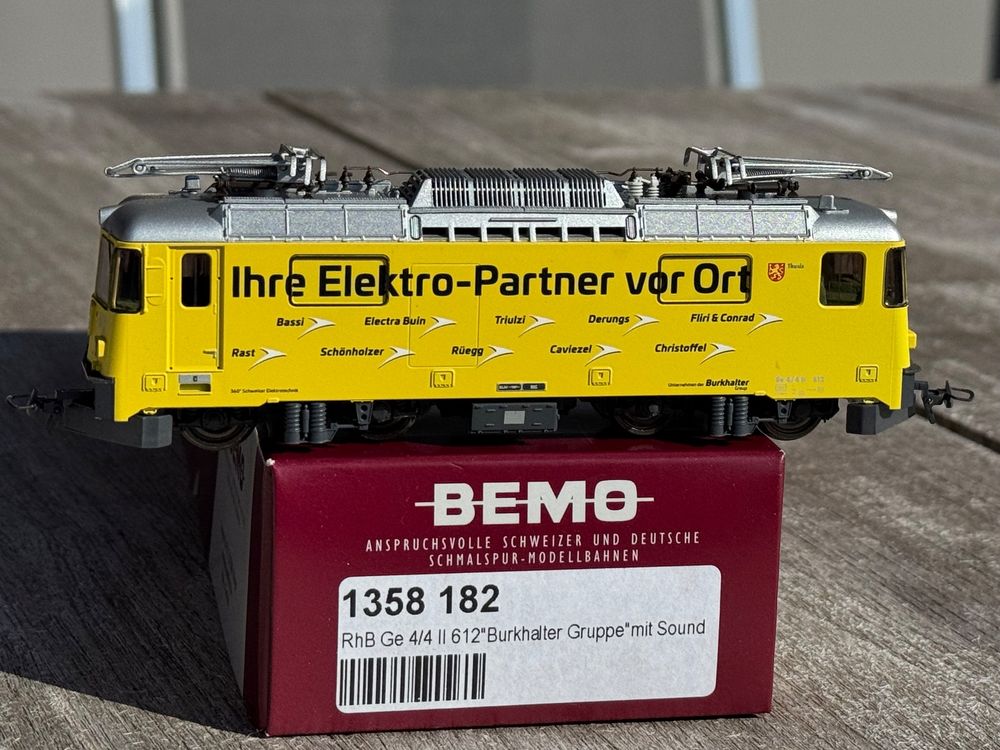 Bemo Modelleisenbahnen: Rhb Bemo  Ge 4/4 II 612  Burkhalter ESU SOUND – Neu (gemäss Beschreibung) aus Goldau von Bergsturz1806