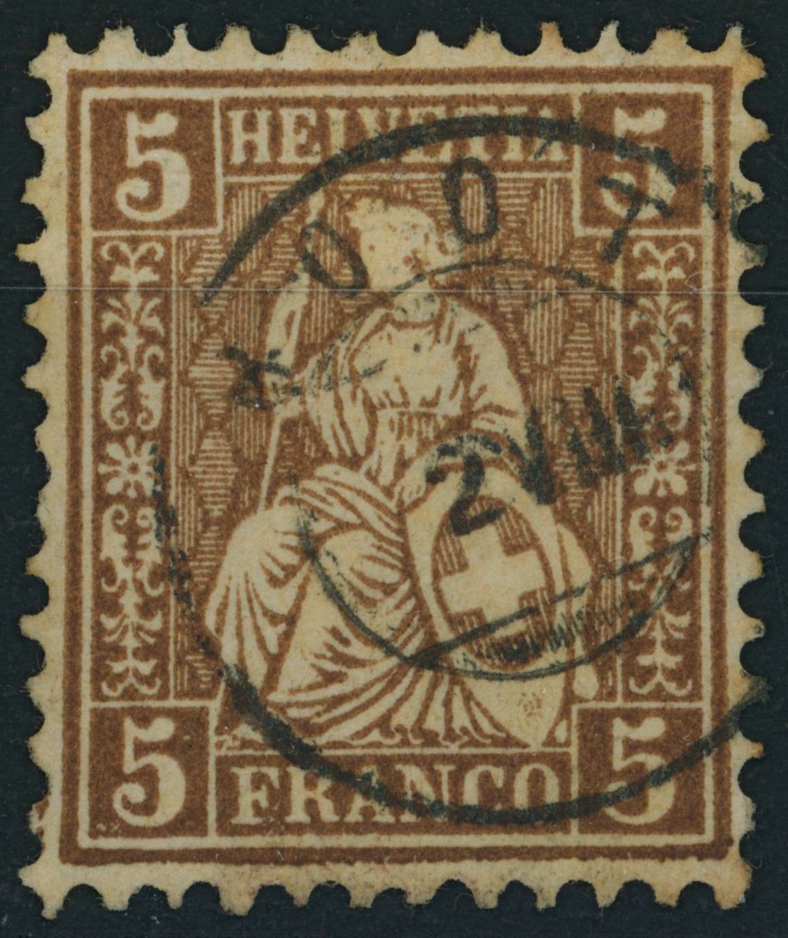 Tutti i francobolli: LU Root - Zwergstempel - Sitzende Helvetia – Usato da Schindellegi venduto da leecollect