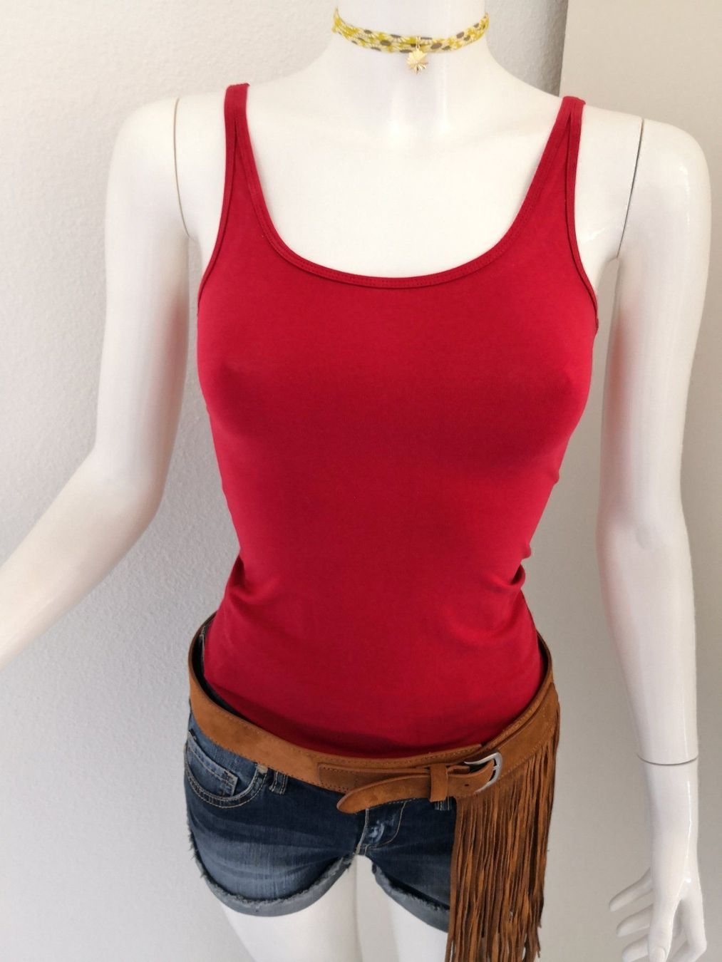 Mango Top: 🤩MANGO BASIC STRETCH TRÄGER TOP ROT NEU – Nuovo (secondo la descrizione) da Olten venduto da Naja-Twins-Twins 6
