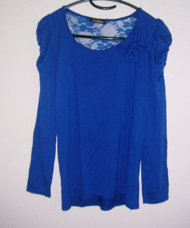 Stretch- Shirt mit Spitzen, Langarm, Gr. 36 * Violette*