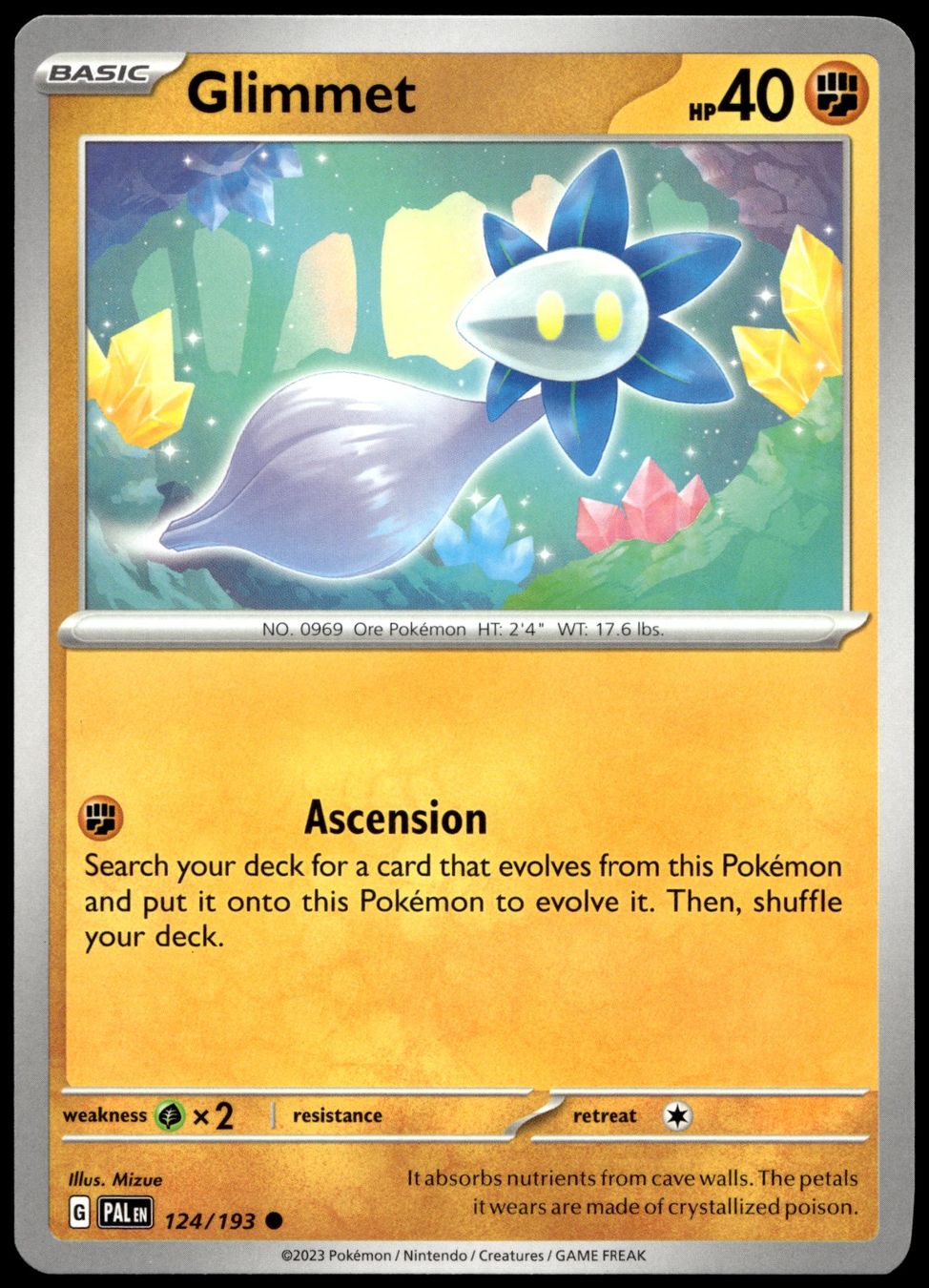 Pokémon Carte collezionabili: Pokémon Glimmet 124/193   SV02 Paldea Evolved – Usato da Le Mouret venduto da PokemonCards_CH