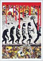 Death NYC Ltd Ed Pop Art Druck " Evolution Banksy Style