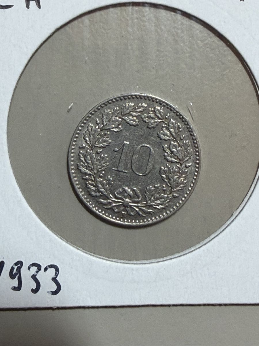Alle Münzen: CHF 0.10 - 1933 – Gebraucht aus Payerne von Mike1682