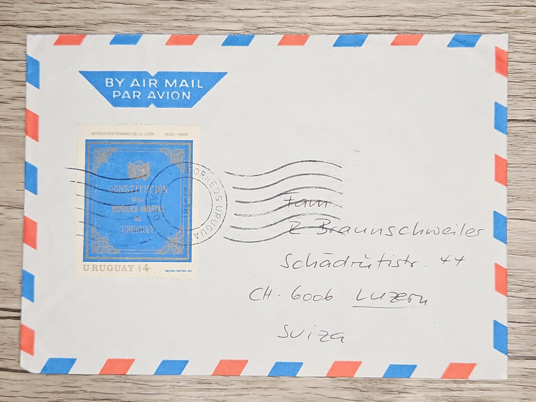 Alle Briefmarken: CL22 Enveloppe + Timbre Uruguay 19xx – Gebraucht aus Cousset von Patrick_Collections