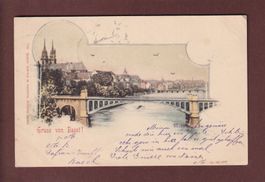 Gruss von BASEL - 1899 CPN // Eckbug //