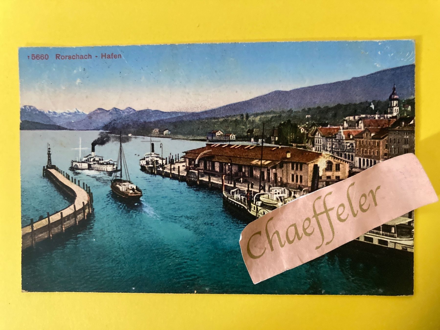 Cartoline postali: 1919  T 5660 Rorschach - Hafen – Usato da Zürich venduto da Chaeffeler