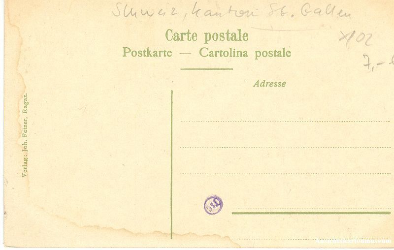 Cartoline postali: Bad Pfäffers - Hôtel Litho + c1905 – Usato da Emmenbrücke venduto da teestube 1