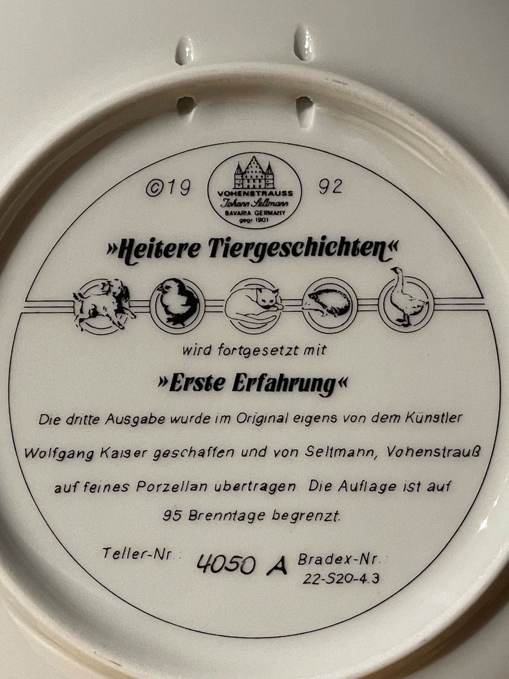 Piatti: Sammelteller Tiergeschichten "Erste Erfahrung" – Nuovo (secondo la descrizione) da Niederwil AG venduto da Allegra-9 1