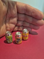 3 Getränkedosen für Puppenhaus/Puppenstube 