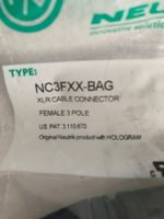 NEUTRIK XLR Kabelverbinder NC3FXX-BAG Stecker Neu!     A20