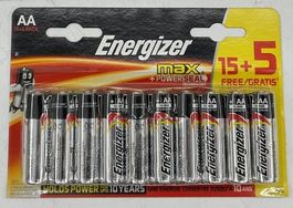 20 Stk. Energizer MAX 1.5V Batterien, AA Haltbar 12/ 2027