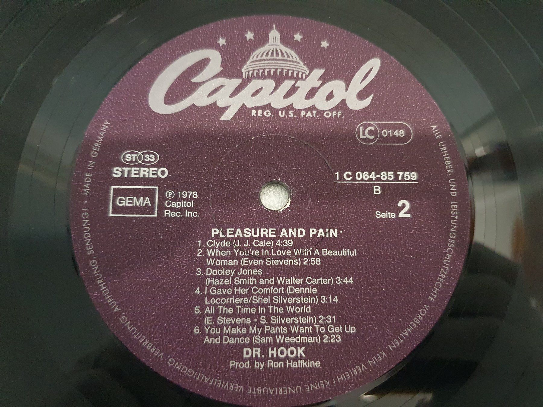 Dischi in vinile: Dr. Hook – Pleasure & Pain – Usato da Uster venduto da Vinyl-Leidenschaft 8