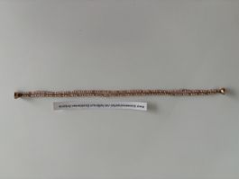 Armkette m. Rosa Süsswasserperlen, facettierten Zirkonia
