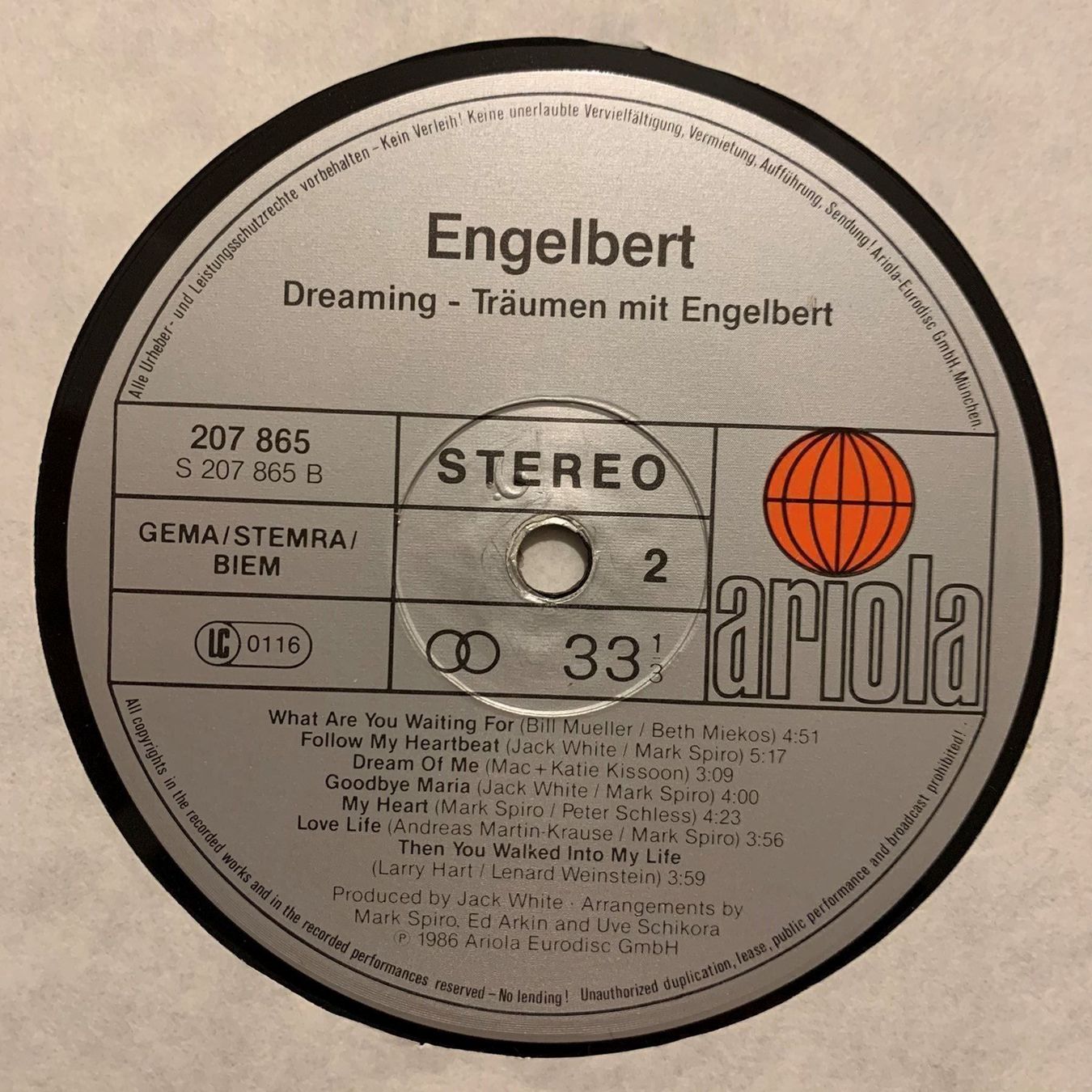 Vinyles: ENGELBERT / TRÄUMEN MIT ENGELBERT – D'occasion à Sarnen par m-basic 3