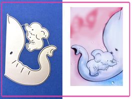 Elefant und Baby Elefant - Stanzschablone