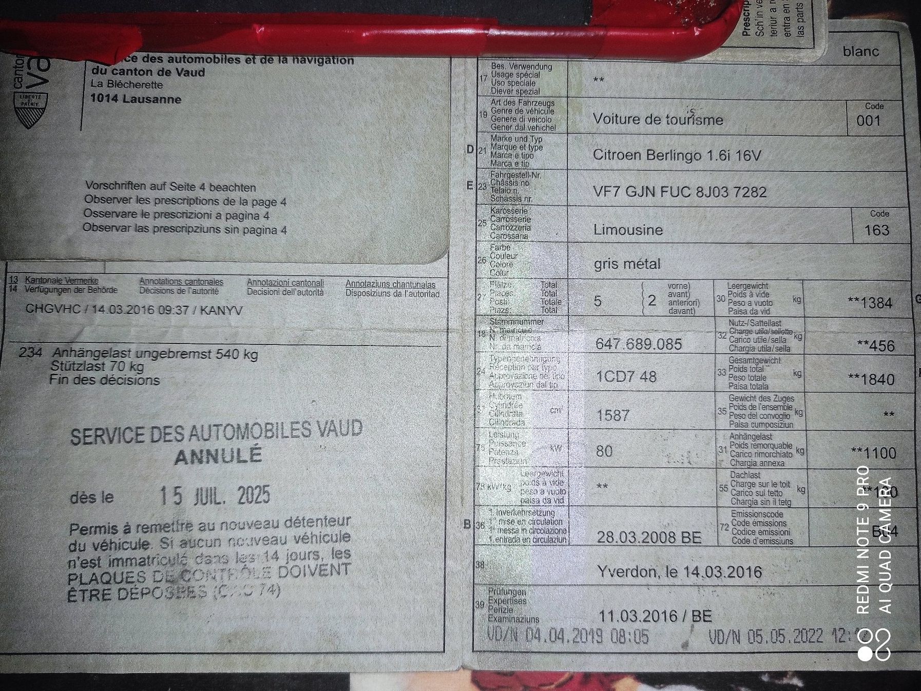 Citroën Veicoli commerciali: Berlingot Benzin, mit Anhängerkupplung – Usato da Yvonand venduto da Quentin1971 3
