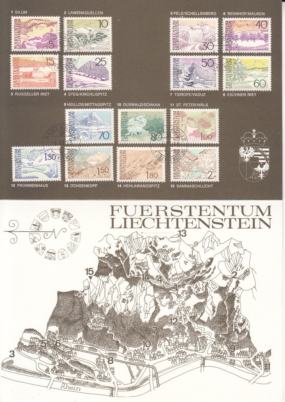 Tutti i francobolli: LBK 511 - 525 auf Faltblatt mit ET – Usato da Bürglen TG venduto da StampGraf