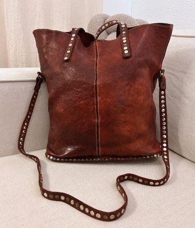 CAMPOMAGGI Grande Tote Tasche Shopper LEDER cognac - wie NEU