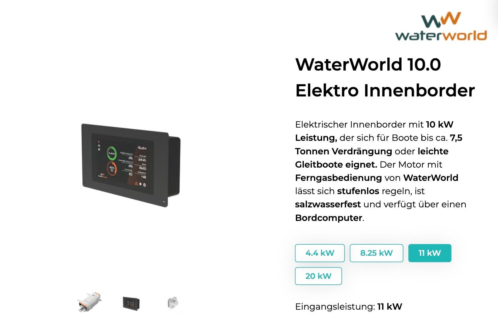 Motoren: WaterWorld 10.0 Elektro Innenborder – Neu und originalverpackt aus Brissago von Minuach 1