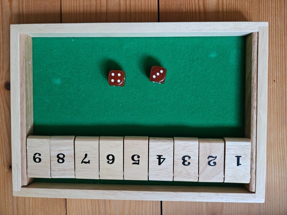 UNVTAP Shut The Box Spiel - Holz Brettspiel Für 2-4 Spieler, Mathematik Lernspiel, Kneipenspiel