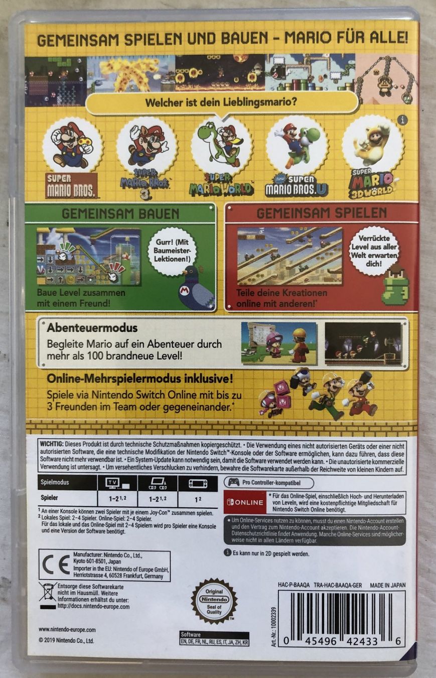 Nintendo Jeux: Nintendo Switch - SUPER MARIO MAKER 2 – D'occasion à Schaffhausen par durruti 2