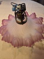 Lampe ancienne en verre et laiton