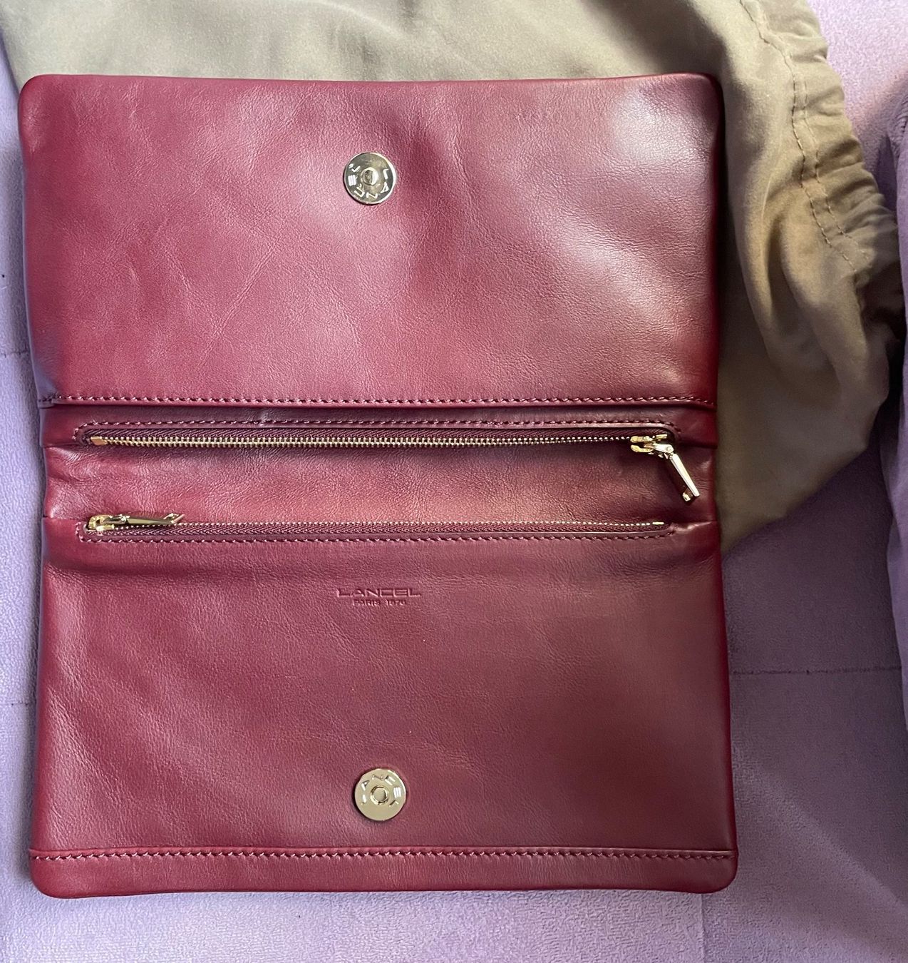 Lancel Borse: Lancel Clutch-Tasche bordeaux – Usato da Taverne venduto da Monica80 3