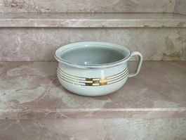 Nachttopf  weiss Goldrand Deko (Emaille)antik guter Zustand