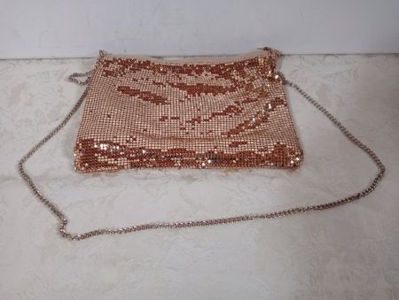 Zara Abendtasche Glitzer Gold Clutch Bag Handtasche Kette