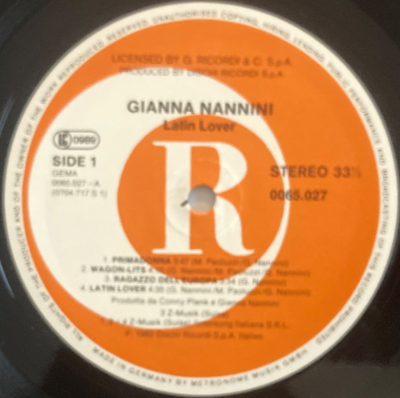Dischi in vinile: GIANNA NANNINI - LATIN LOVER – Usato da Poliez-Pittet venduto da Newtown-Records 3