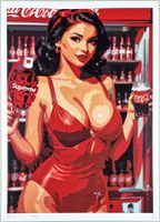 Death NYC Ltd Pop Art Druck " Warhol Coca Cola Pin Up Girl