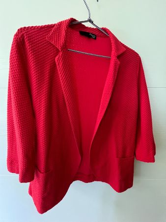 Leichte, rote Jacke aus Baumwolle, L, knittert nicht, top!