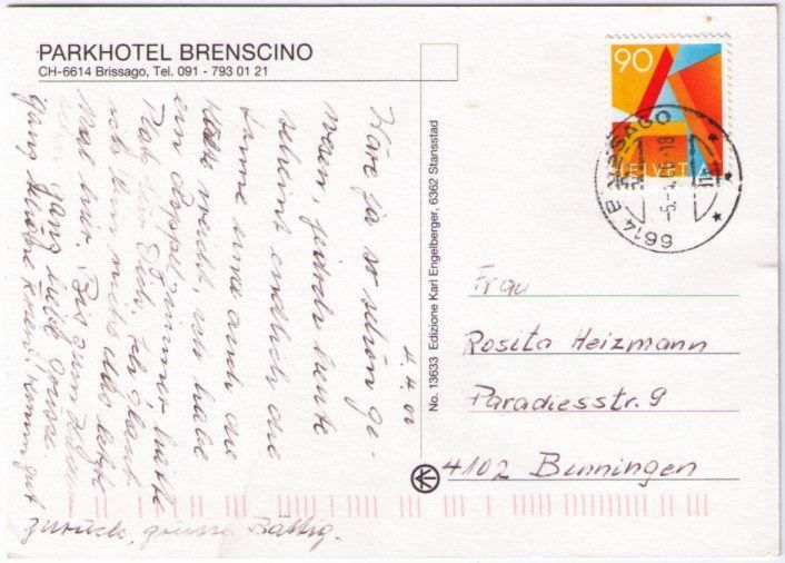 Ansichtskarten: Brissago - Parkhotel Brenscino – Gebraucht aus Binningen von Mountainrider 1