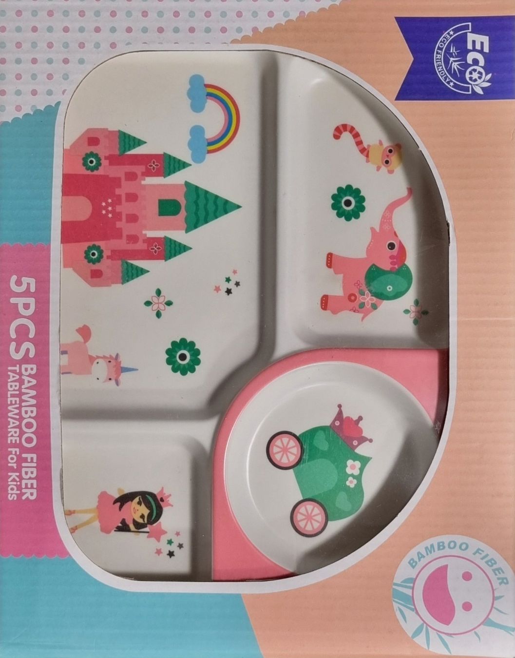 Set di piatti: KINDER GESCHIRR-SET Eco Bamboo "MAGICAL CASTLE" – Nuovo e nell'imballaggio originale da Stäfa venduto da BURG23 1
