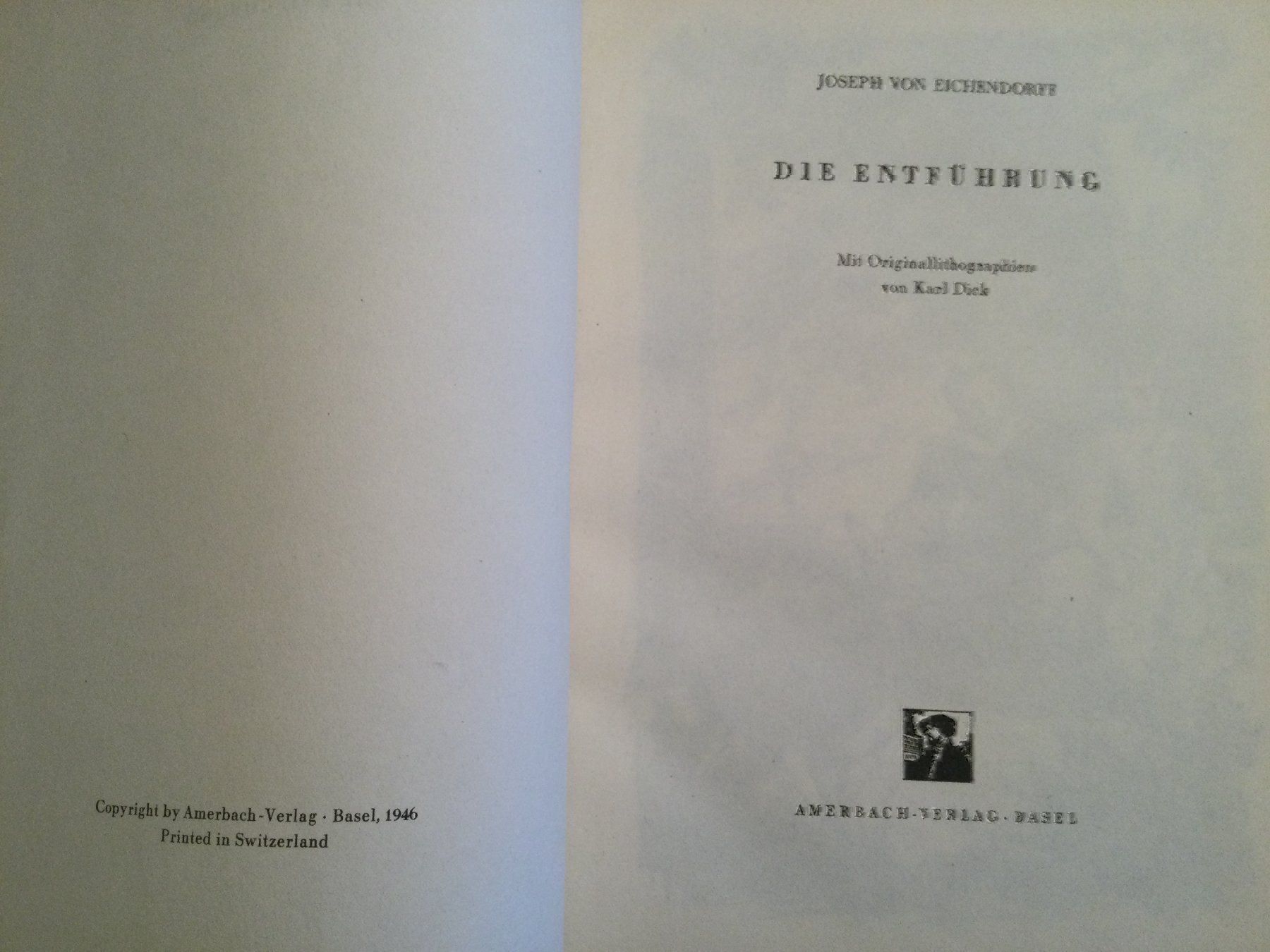 Bücher: Eichendorff, Joseph von: Die Entführung – Gebraucht aus Luzern von Einh0rn 4
